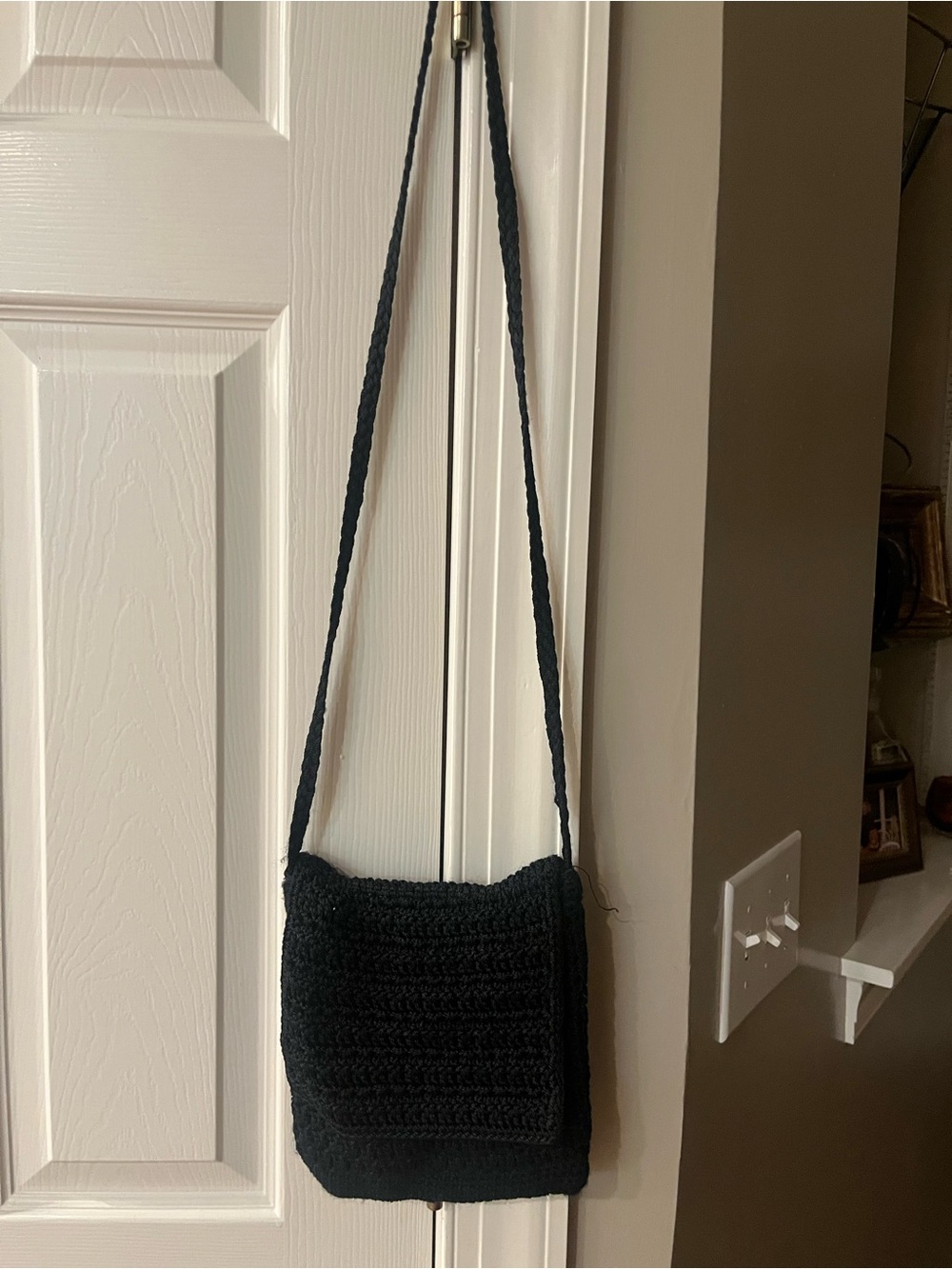 The Sak Black Crochet Crossbody Shoulder Bag